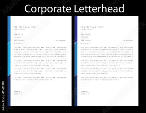 modern corporate letterhead template design.Letterhead format template, business style letterhead design template. Company letterhead template designs.