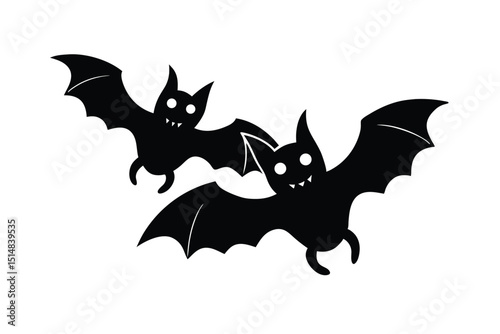  halloween type bat vector silhouette 