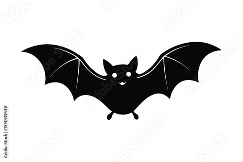  halloween type bat vector silhouette 