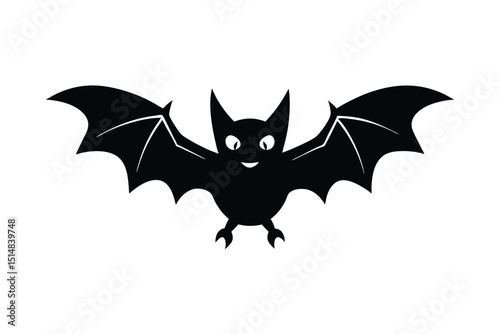  halloween type bat vector silhouette 