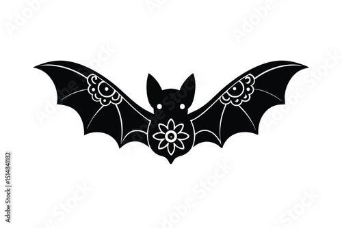 halloween type bat vector silhouette 