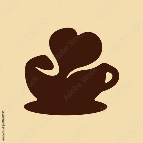 Coffee Mug and Heart Symbol Logo Concept