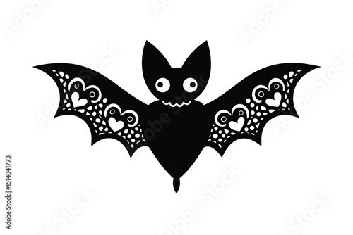  halloween type bat vector silhouette 