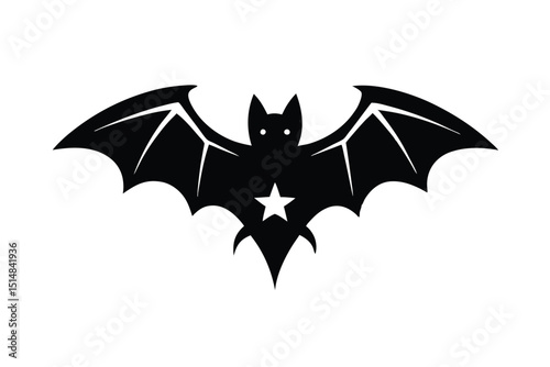  halloween type bat vector silhouette 