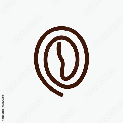 Location Shape with Coffee Beans Logo Concept