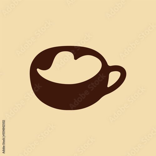 Mug of Coffee with Heart Symbol Logo Concept