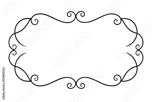 Vector calligraphy ornamental decorative frame line art vector illustration