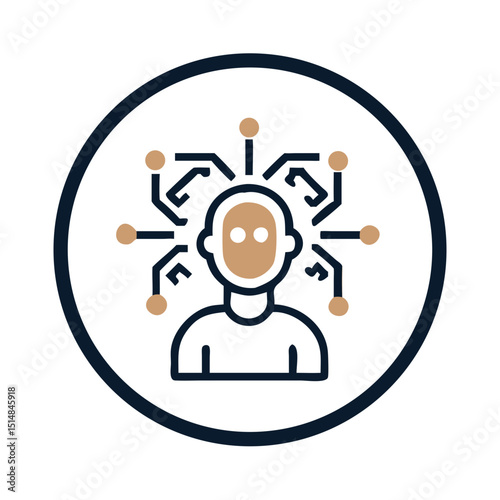 AI user avatar icon with connected network nodes