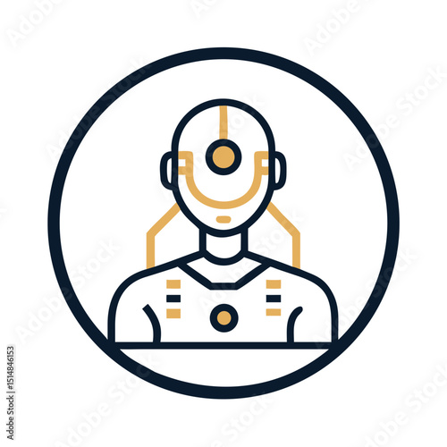 Android avatar icon in minimal futuristic style