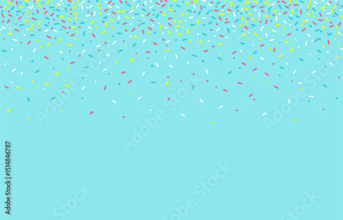Colorful sprinkles banner background, colorful falling decorative sprinkles background