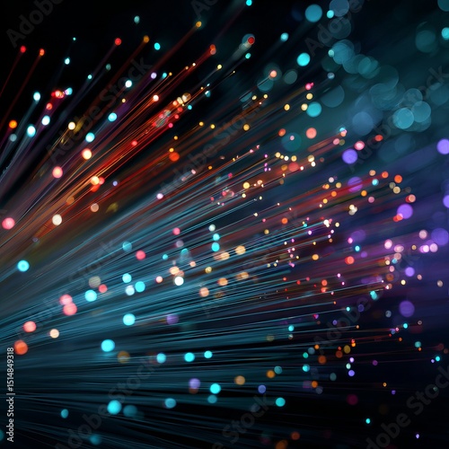 Abstract light and color bokeh effect, evoking a sense of technology and connectivity