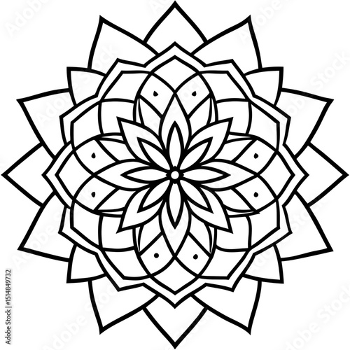 Geometric Mandala Vector Floral Graphic Design Illustration