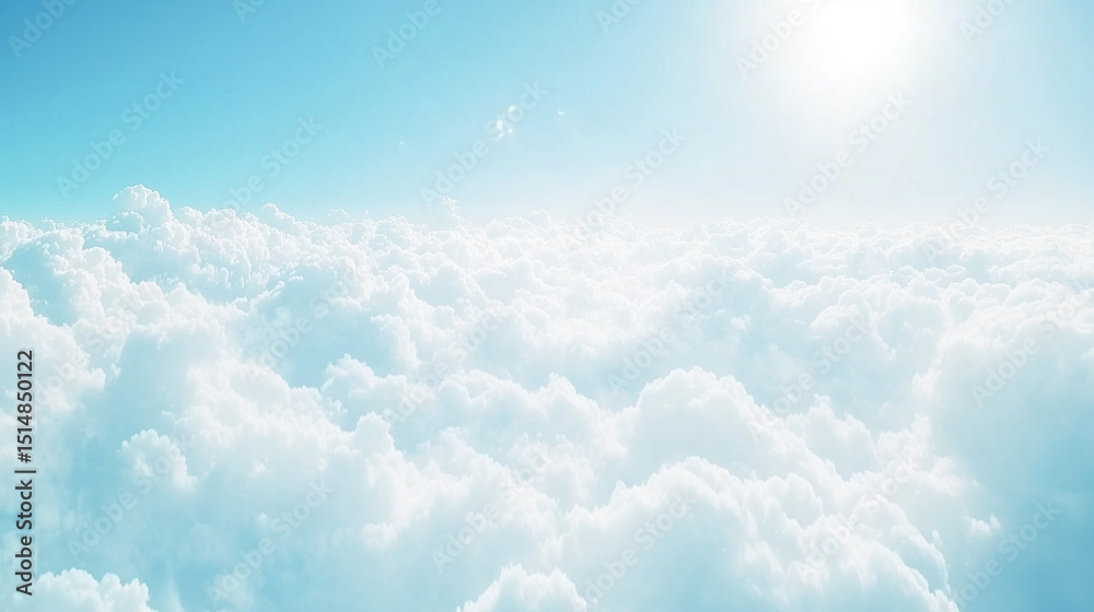 Fototapeta premium Expansive clear blue sky with wispy white clouds, panoramic view, natural sunlight gradient, f/8.0, serene atmosphere --chaos 30 --ar 16:5 --raw