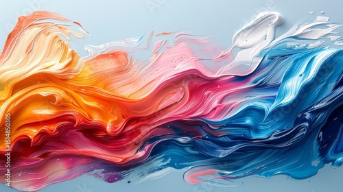 Abstract colorful paint waves creating vibrant artwork