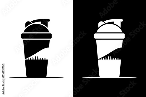 Silhouette Protein Shaker Vector for Nutrition Brands and Sports Design.