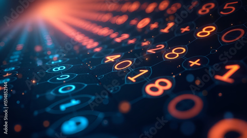 Binary Code Overlaying Blurred Background, Symbolizing Data Processing Digital Information Flow, Photo Illustration Image Picture Photography 