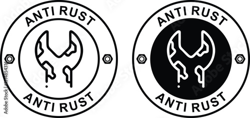 Anti-Rust Vector Badge – Protective Packaging Label Icon for Durable Product Design