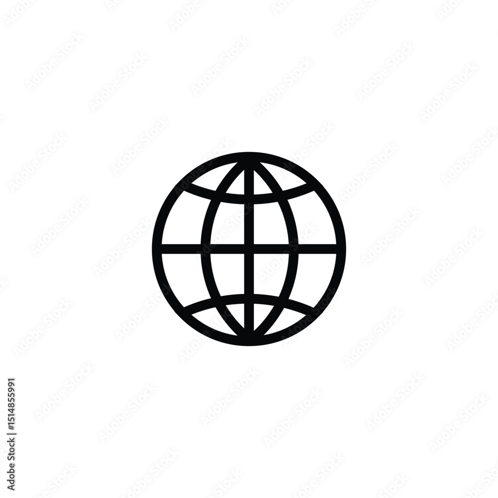 black Earth line art vector icon isolated on white background black Earth line art vector icon isolated on white background