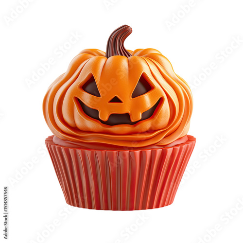 Spooky Treat Pumpkin Cupcake Delight for Halloween Celebration.