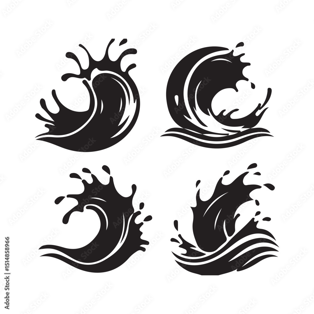 Water splash vector set. Water splashes collection in flat design. Blot illustration sign collection Water splash vector set. Water splashes collection in flat design. Blot illustration sign collection