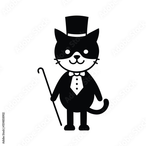 funny cartoon illusionist silhouette 
