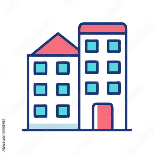 Apartment Building Icon Illustration Vector