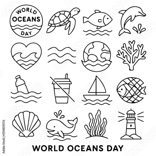 World Oceans Day sheet icon, about World Oceans Day icon