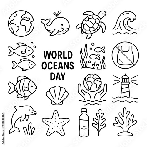 World Oceans Day sheet icon, about World Oceans Day icon