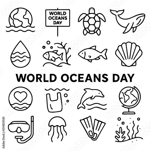 World Oceans Day sheet icon, about World Oceans Day icon