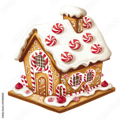 Sweet Holiday Home Whimsical Gingerbread House with Candy Details.
