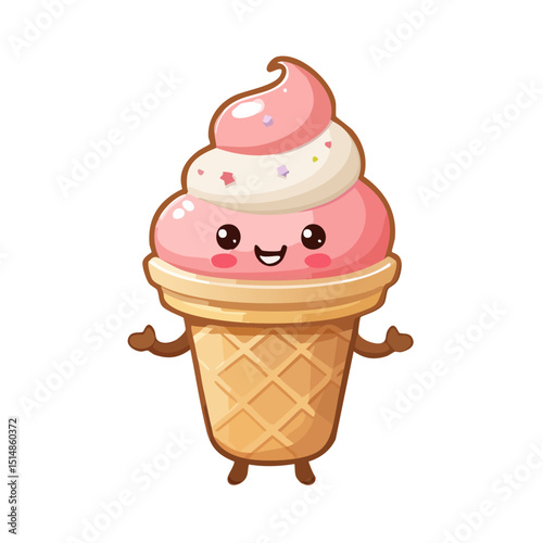 アイスクリームのキャラクターイラスト