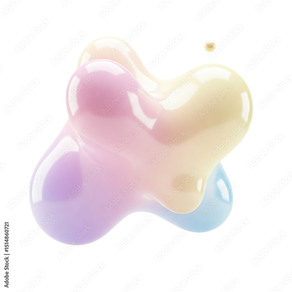 Fototapeta premium A Beautifully Sculpted Abstract Blob in Soft Pastel Colors Showcasing Smooth Curves and Iridescent Texture, Creating an Ethereal Visual Experience