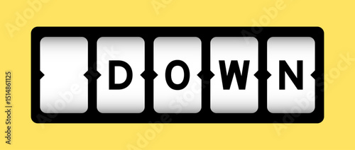 Black color in word down on slot banner with yellow color background
