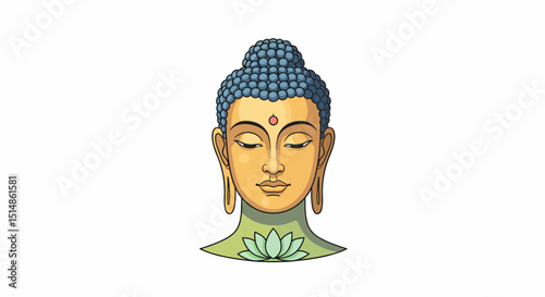 Buddha Portrait With Lotus Flower Spirituality & Enlightenment