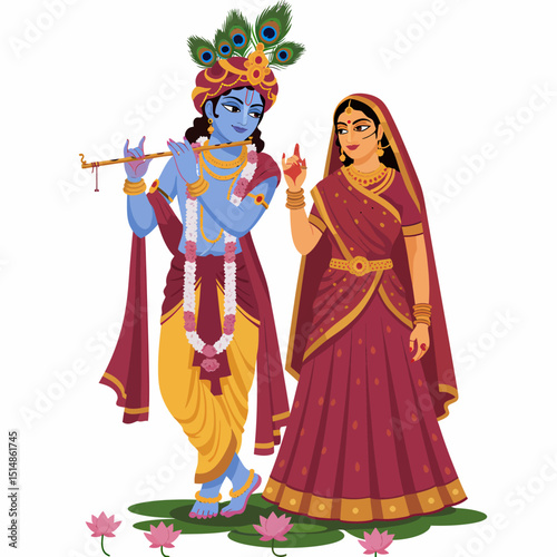 Krishna And Radha Hindu Divine Love
