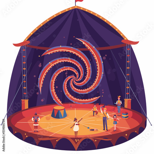 Enchanting Circus Scene Performers