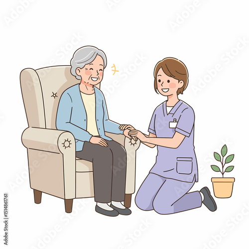 Elderly Caregiver Comforting Senior Woman At Home