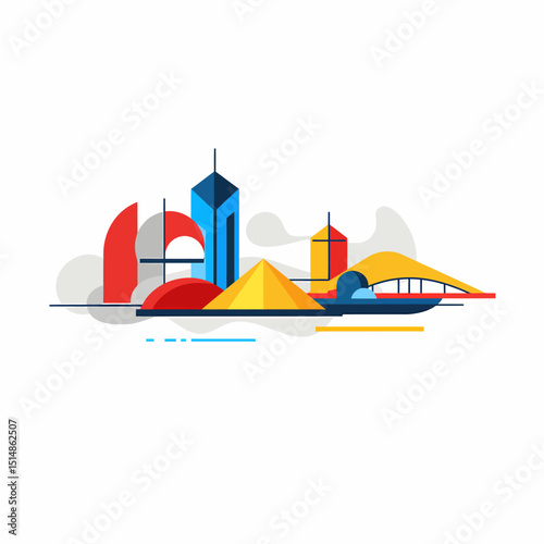 Abstract Cityscape Modern Architecture And Urban Design