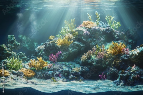 A clean and high-resolution image showing coral reef preservation and underwater ecosystems with eco-friendly context.