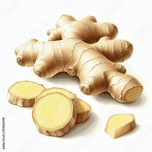 Ginger light, ginger isolated watercolor vector illustration svg