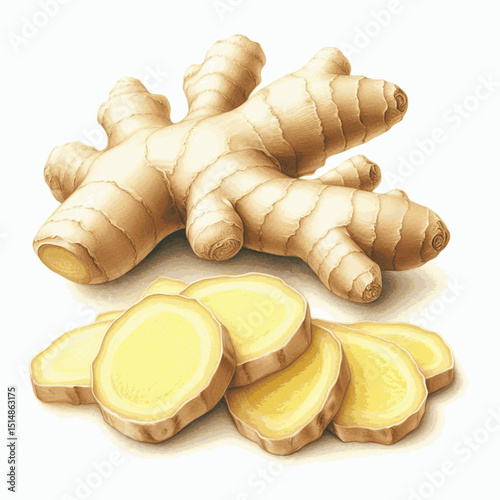 Root radiance ginger isolated watercolor vector illustration svg