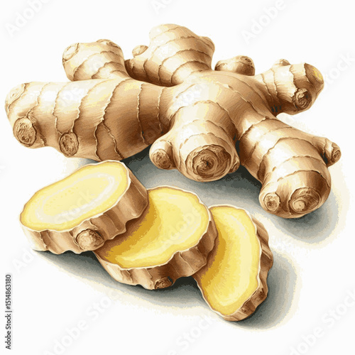 Amber fire ginger isolated watercolor vector illustration svg