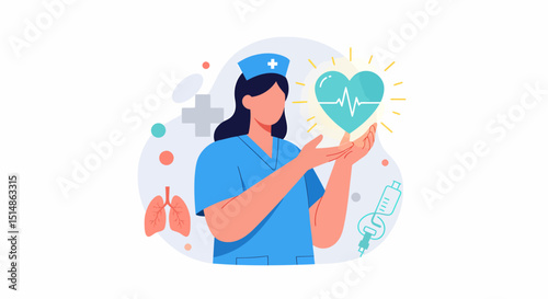 Healthcare Hero Nurse Protecting Heart Health