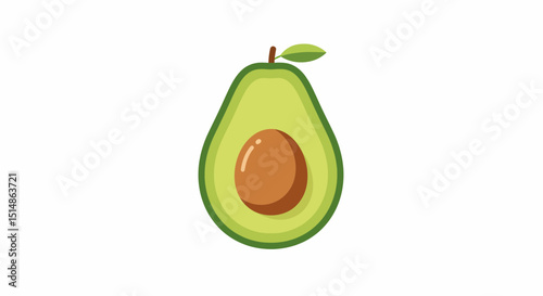 Avocado Slice With Seed Icon Illustration