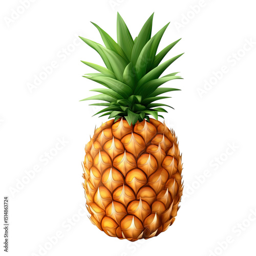 Tropical Treat Vibrant Pineapple on Black Background with Fresh  Juicy.