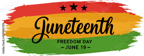 Flat vector illustration celebrating Juneteenth Freedom Day, featuring symbolic imagery of emancipation and unity. Ideal for educational materials, social media, and commemorative designs.