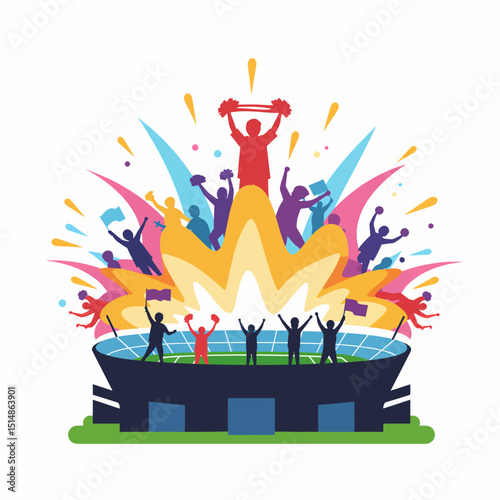 Soccer Stadium Celebration Fans Rejoicing After Win