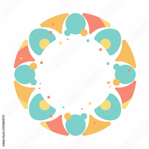 Pastel Geometric Circle Frame