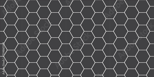 Seamless hexagon honeycomb pattern with metallic geometric texture background