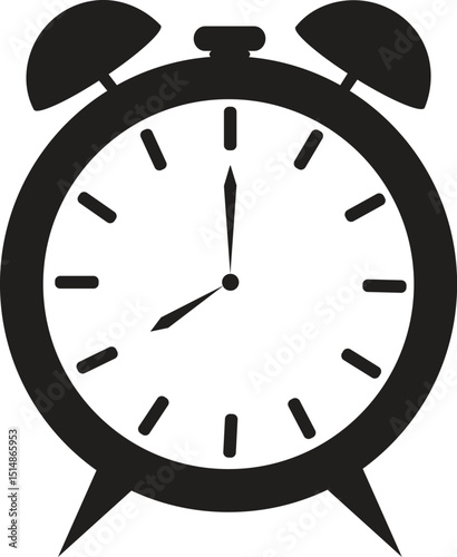 Alarm Clock Icon – Vector Time and Graphic Art Illustration